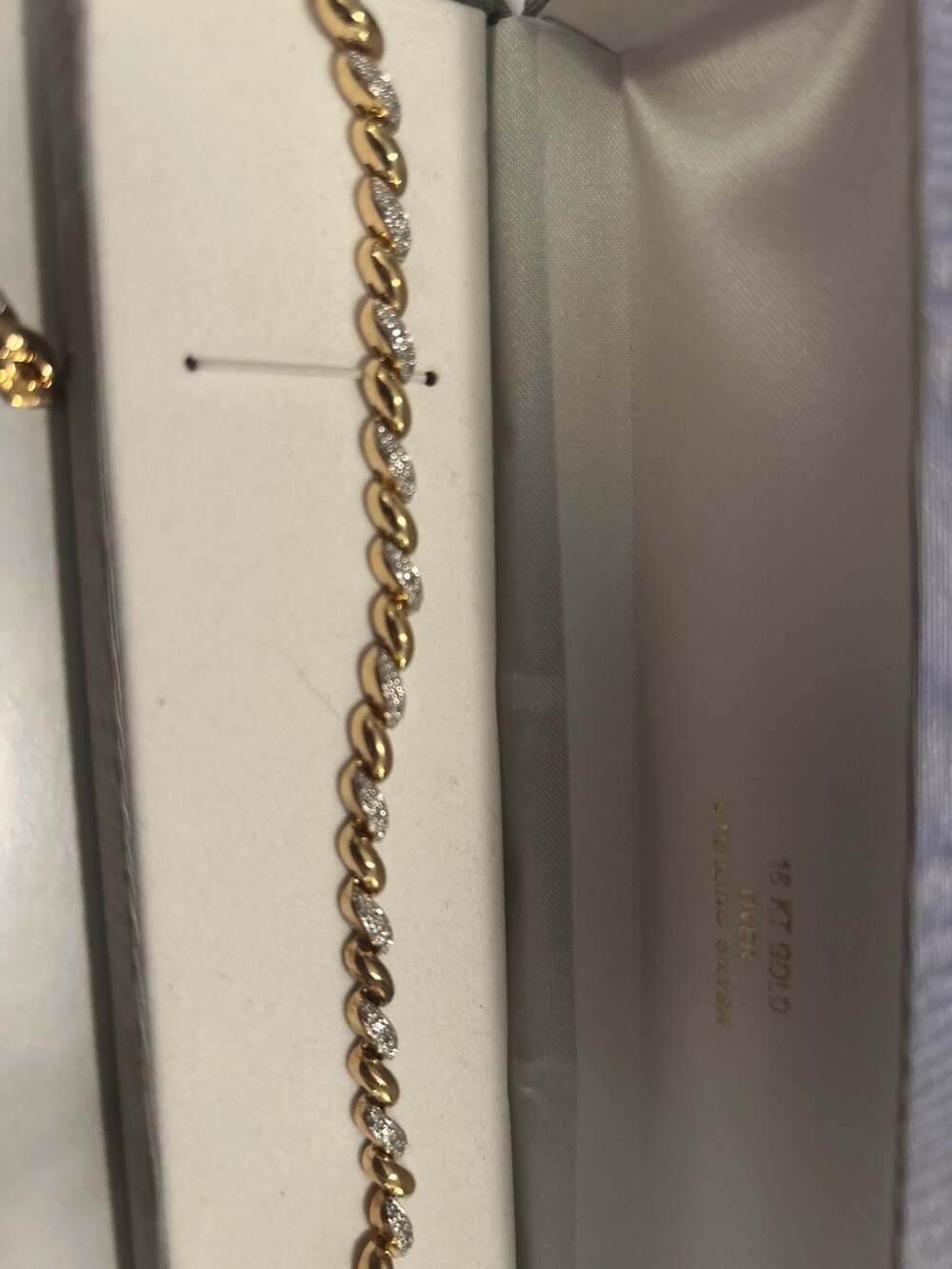 18KT Gold Over Sterling Silver San Marco Diamond Accent Link Necklace - Picture 3 of 3